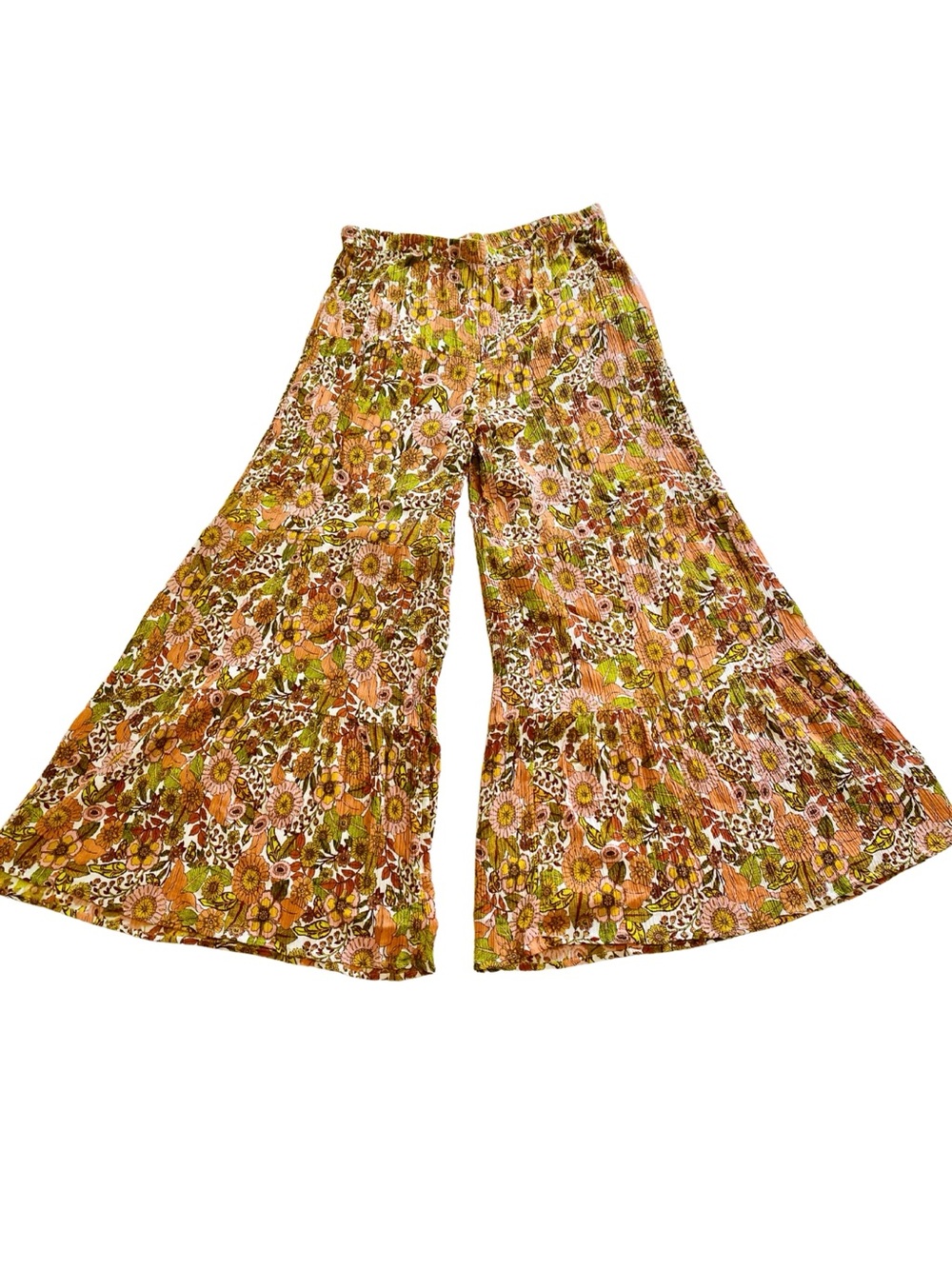 Sisstrevolution Groovy Days boho floral flowy pants L - Picture 3 of 7
